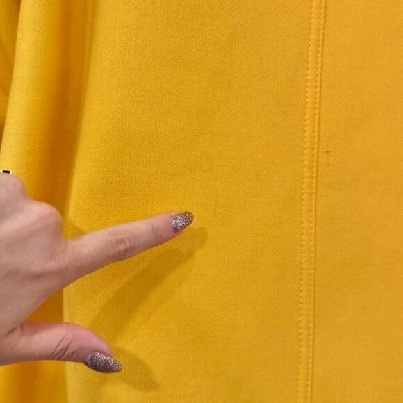 Vintage Louis Feraud 90s Mustard Yellow Virgin Wool Blazer Gold Buttons size 6 - Picture 7 of 13